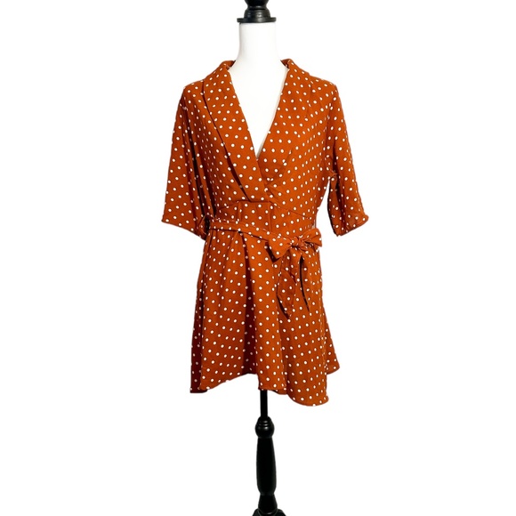 PrettyLittleThing Polka Dot Tea Dress - Picture 1 of 6